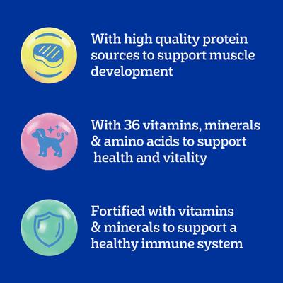 Show full view: Pedigree Puppy Growth & Protection Grilled Steak & Vegetable Flavor Dry Dog Food, 14-lb bag slide 9 of 11