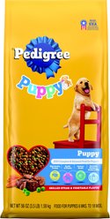 Pedigree Puppy Growth & Protection Grilled Steak & Vegetable Flavor Dry Dog Food, 3.5-lb bag