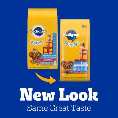 Show full view: Pedigree Puppy Growth & Protection Grilled Steak & Vegetable Flavor Dry Dog Food, 3.5-lb bag slide 4 of 11