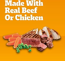 Pedigree Tender Bites in Gravy Chicken & Vegetable Flavor & Steak & Vegetable Flavor Variety Pack Canned Wet Dog Food, 13.2-oz can, case of 12 slide 2 of 7