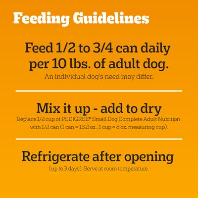 Show full view: Pedigree Tender Bites in Gravy Chicken & Vegetable Flavor & Steak & Vegetable Flavor Variety Pack Canned Wet Dog Food, 13.2-oz can, case of 12 slide 7 of 8