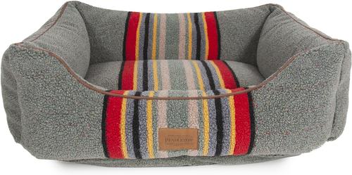 Show full view: Pendleton Vintage Camp Kuddler Bolster Dog Bed with Removable Cover, Heather Green, Large slide 1 of 7