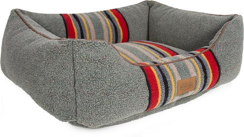 Show full view: Pendleton Vintage Camp Kuddler Bolster Dog Bed with Removable Cover, Heather Green, Medium slide 4 of 8