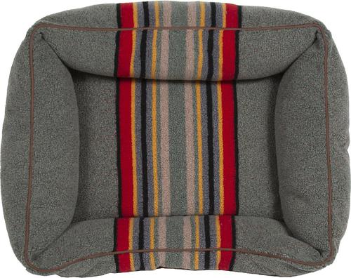 Show full view: Pendleton Vintage Camp Kuddler Bolster Dog Bed with Removable Cover, Heather Green, Medium slide 5 of 8