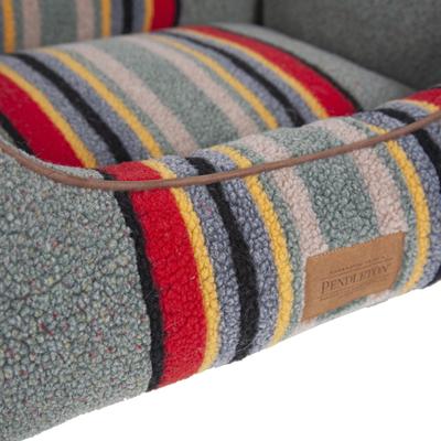 Show full view: Pendleton Vintage Camp Kuddler Bolster Dog Bed with Removable Cover, Heather Green, Medium slide 6 of 8