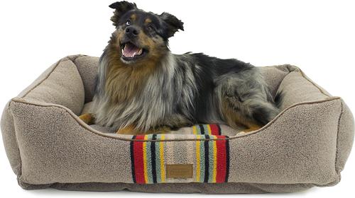 Show full view: Pendleton Vintage Camp Kuddler Bolster Dog Bed with Removable Cover, Umber, Large slide 1 of 8