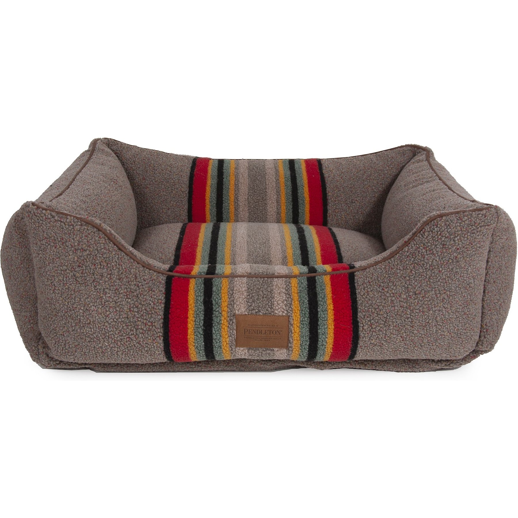 Pendleton Vintage Camp Kuddler Bolster Dog Bed with Removable Cover, Umber, Medium: 30 x 24 x 9-in