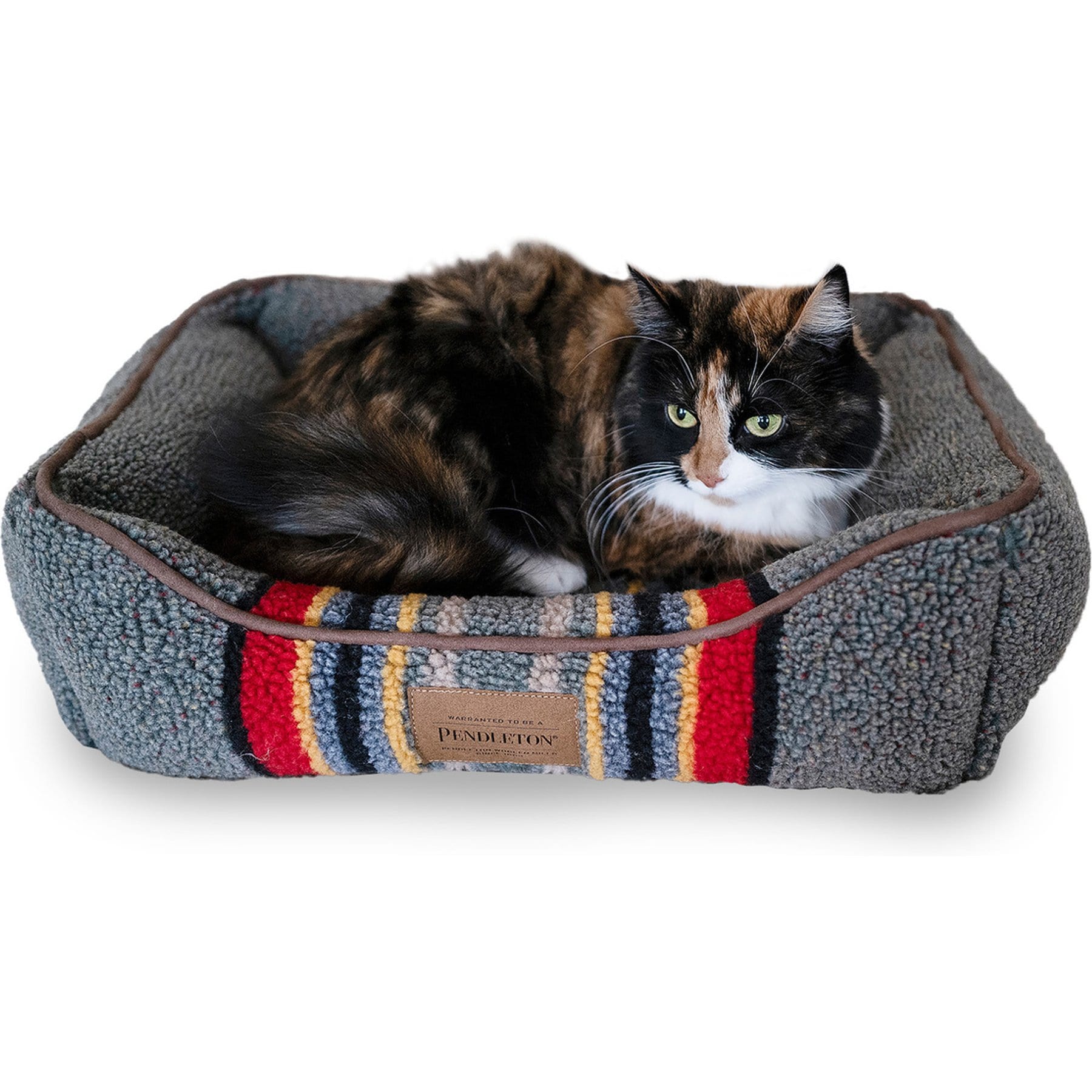 Pendleton Vintage Camp Mini Kuddler Cat Bed, Green Heather, 19.5 x 14 x 5-in