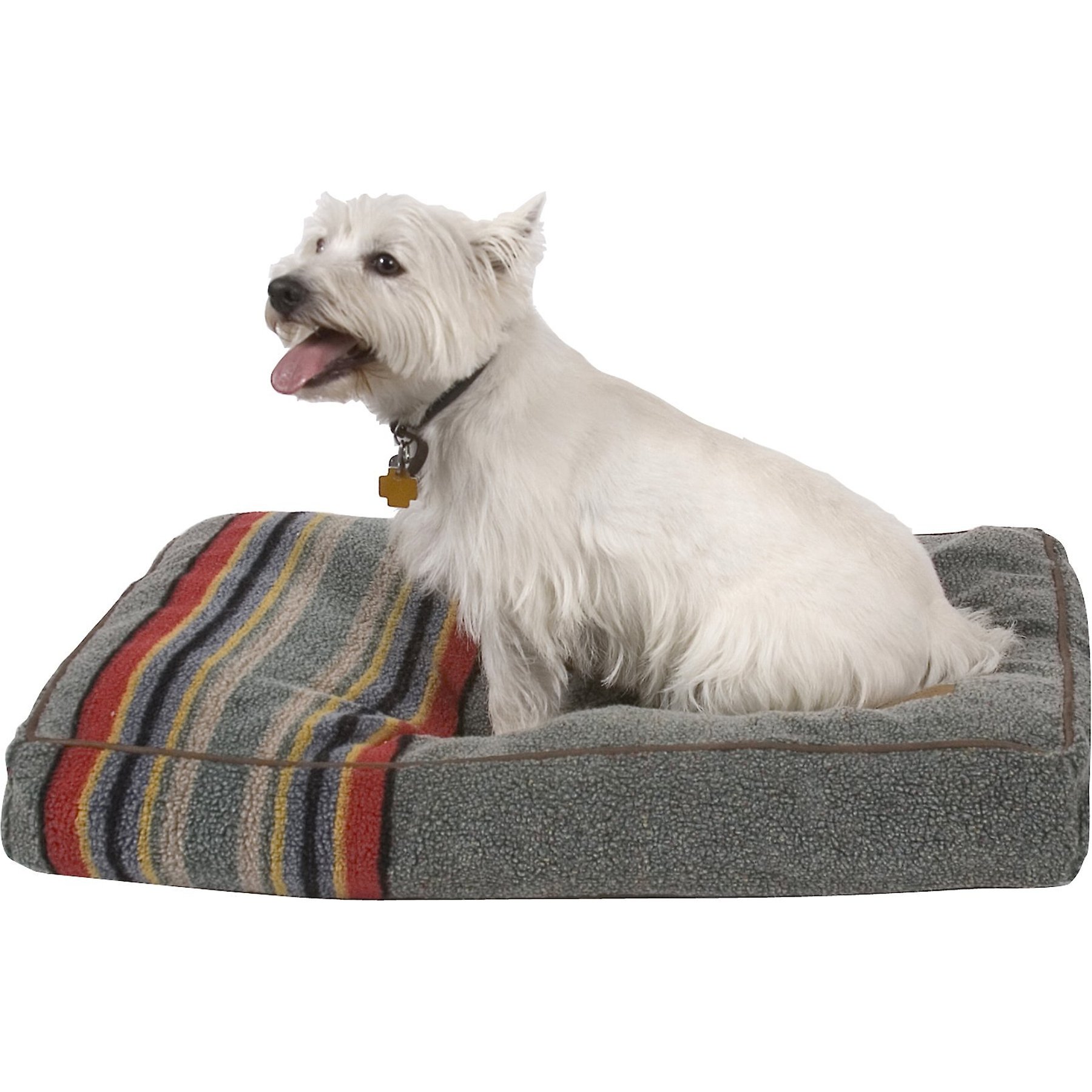 Pendleton Yakima Camp Pillow Dog Bed with Removable Cover, Heather Green, Small: 28 x 20 x 4-in