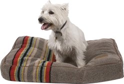 Pendleton Yakima Camp Pillow Dog Bed with Removable Cover, Umber, Small: 28 x 20 x 4-in