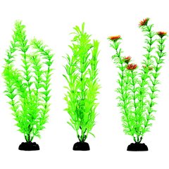 Penn-Plax 12-in Plastic Fish Plant, Green, 6 count