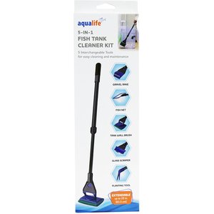 Penn-Plax 5-in-1 Cleaner Kit for Glass Plastic or Acrylic Aquarium Fish Tank, Extra Long, 19-in