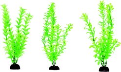 Penn-Plax 8-in Plastic Fish Plant, Green, 6 count