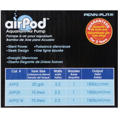 Show full view: Penn-Plax Air-Pod Aquarium Air Pump, 20-gal slide 6 of 9
