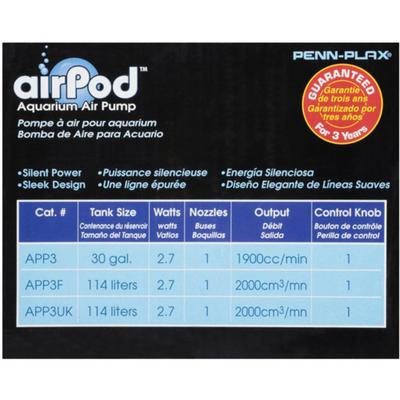 Show full view: Penn-Plax Air-Pod Aquarium Air Pump, 30-gal slide 6 of 8