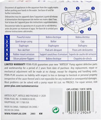 Show full view: Penn-Plax Air-Tech 2K2 Aquarium Air Pump, 20-gal slide 7 of 9