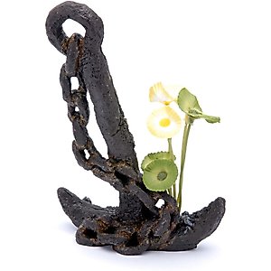 Penn-Plax Anchor & Plant Aquarium Ornament, Medium