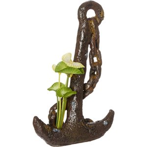 Penn-Plax Anchor & Plant Aquarium Ornament, Medium