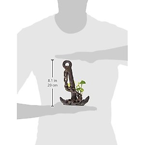 Penn-Plax Anchor & Plant Aquarium Ornament, Medium