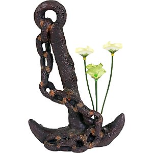 Penn-Plax Anchor & Plant Aquarium Ornament, Medium