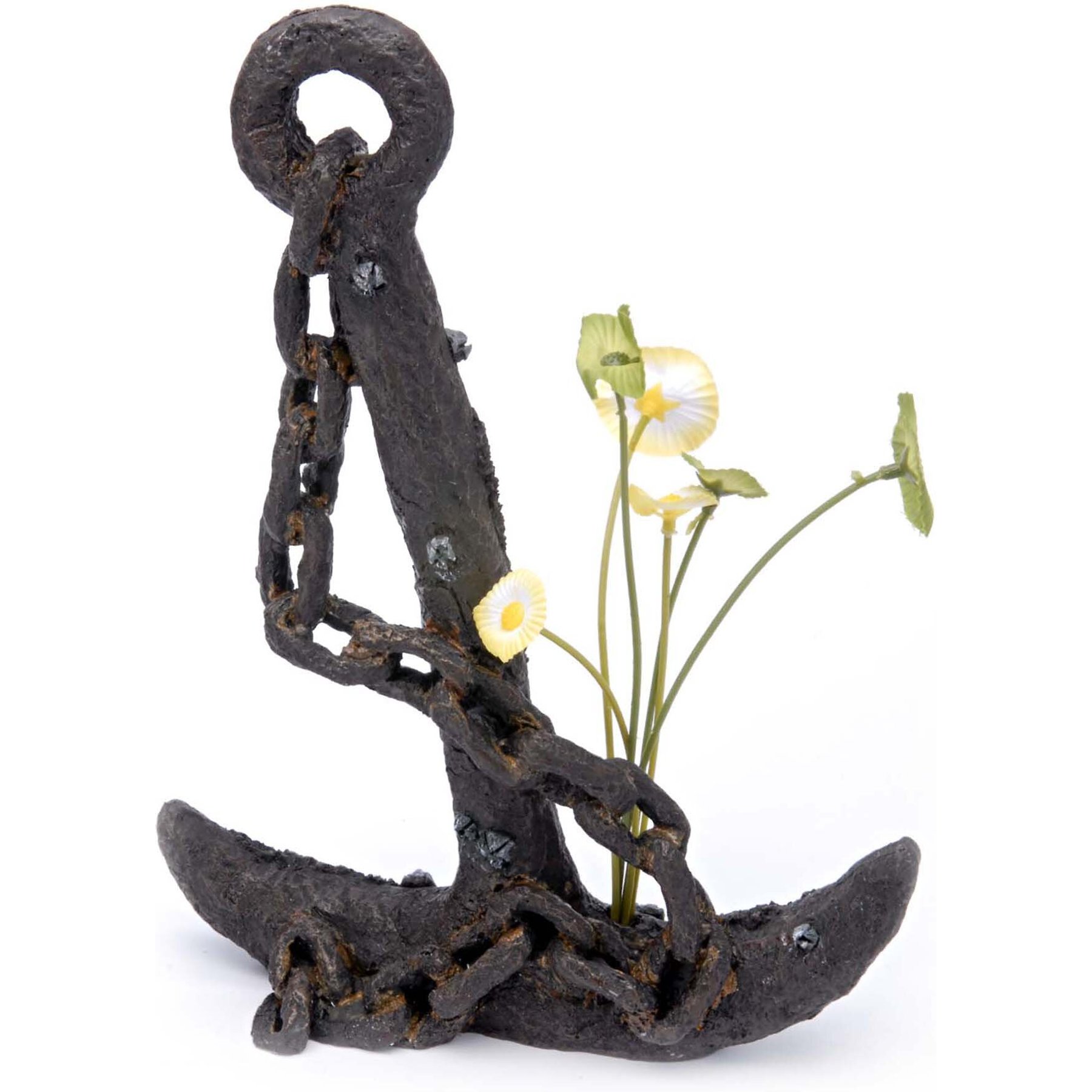 Penn-Plax Anchor & Plant Aquarium Ornament, Large
