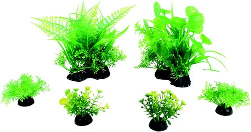 Show full view: Penn-Plax Aqua-Plant 6-Piece Artificial Fish Plant, Green slide 2 of 9