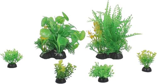 Show full view: Penn-Plax Aqua-Plant 6-Piece Artificial Fish Plant, Green slide 6 of 9