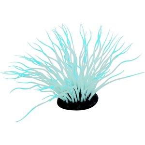 Penn-Plax Aqua-Plants Artificial Soft Silicone Sea Anemone Fish Plant, Blue