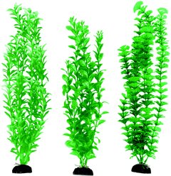 Penn-Plax Aqua-Plants Plastic Aquarium 3 Piece Fish Plant, Green, 16-in height