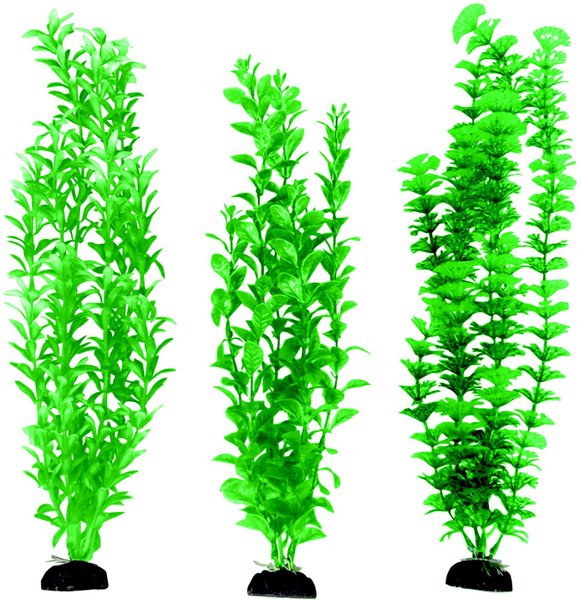 Show full view: Penn-Plax Aqua-Plants Plastic Aquarium 3 Piece Fish Plant, Green, 16-in height slide 1 of 10