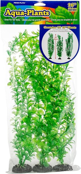 Show full view: Penn-Plax Aqua-Plants Plastic Aquarium 3 Piece Fish Plant, Green, 16-in height slide 6 of 10