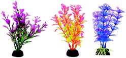 Penn-Plax Aqua-Plants Plastic Aquarium 6 Piece Fish Plant, Multicolor, 4-in height