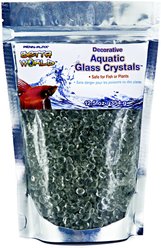 Penn-Plax Aquatic Glass Crystal Sand Fish Ornament, White