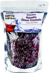 Penn-Plax Aquatic Glass Crystal Sand Fish Ornament, White/Red