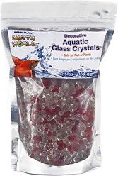 Penn-Plax Aquatic Glass Crystal Sand Fish Ornament, White/Red slide 2 of 2