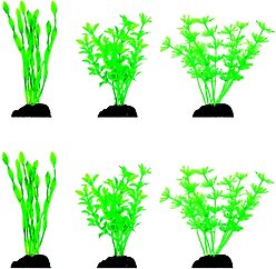 Penn-Plax Betta Size Plastic Fish Plant, Green, 6 count