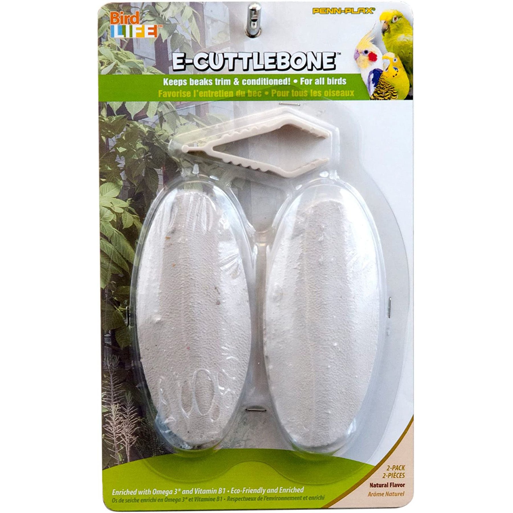 Penn-Plax Bird-Life Natural E Cuttlebones Bird Supplement, 2 count