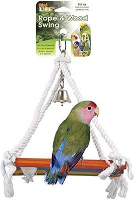 Show full view: Penn-Plax Bird Life Rope & Wood Swing Bird Toy slide 2 of 4