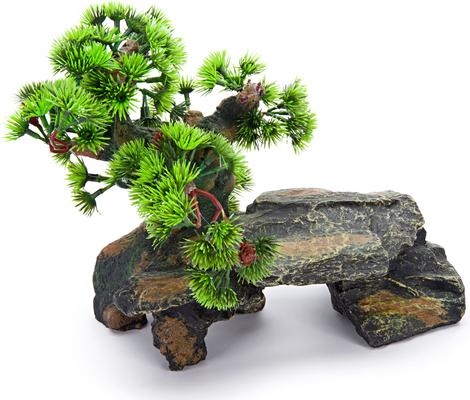 Show full view: Penn-Plax Bonsai Tree On Rock Aquarium Ornament slide 2 of 2