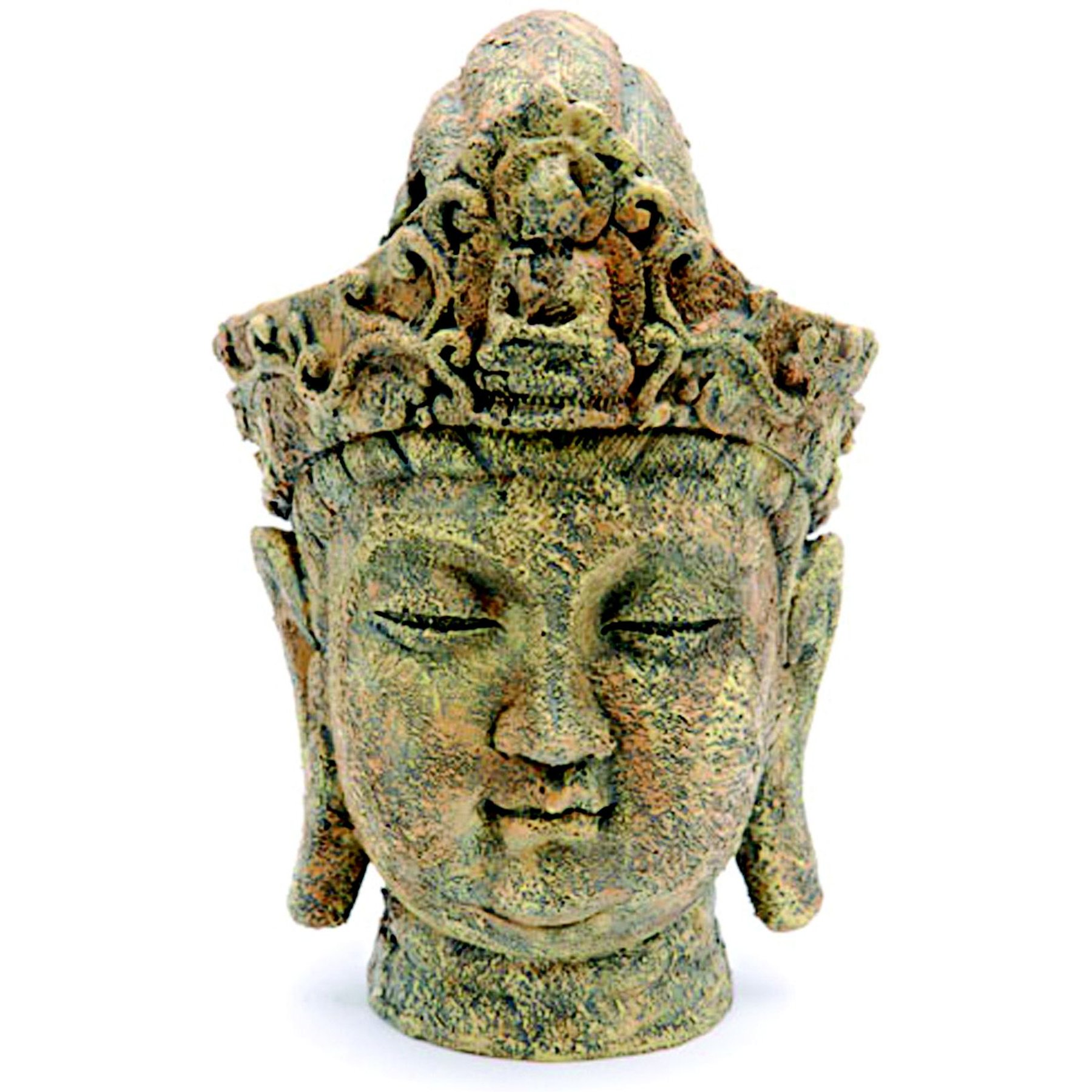 Penn-Plax Buddha Head Fish Ornament, Grey