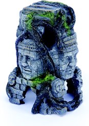 Penn-Plax Cambodian Rock Faces Fish Ornament, Grey