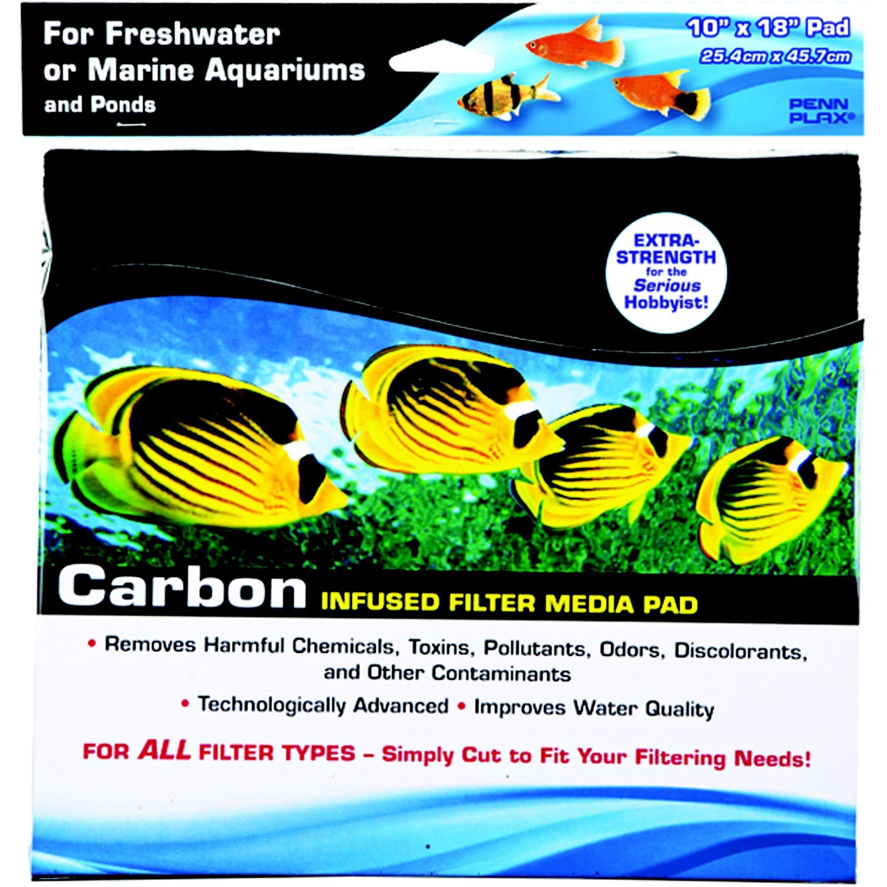 Penn-Plax Carbon Infused Aquarium Fish Filter Media Pad
