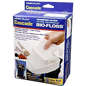 Penn-Plax Cascade Aquarium Bio-Floss Pads 1200 & 1500 Filter, 6 count, Medium