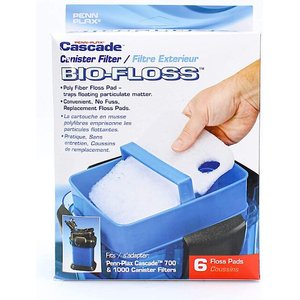 Penn-Plax Cascade Aquarium Bio-Floss Pads 700 & 1000 Filter, 6 count, Medium