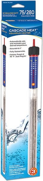 Penn-Plax Cascade Heat 300W Preset Submersible Aquarium Heater, 12-in