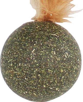 Show full view: Penn-Plax Cat Life Compressed Birdie with Peacock Feathers Cat Toy with Catnip, Brown slide 4 of 5