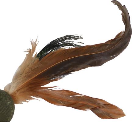 Show full view: Penn-Plax Cat Life Compressed Birdie with Peacock Feathers Cat Toy with Catnip, Brown slide 3 of 5