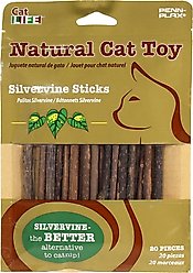 Penn-Plax Cat Life Silvervine Sticks Natural Chew Cat Toy, 20 count