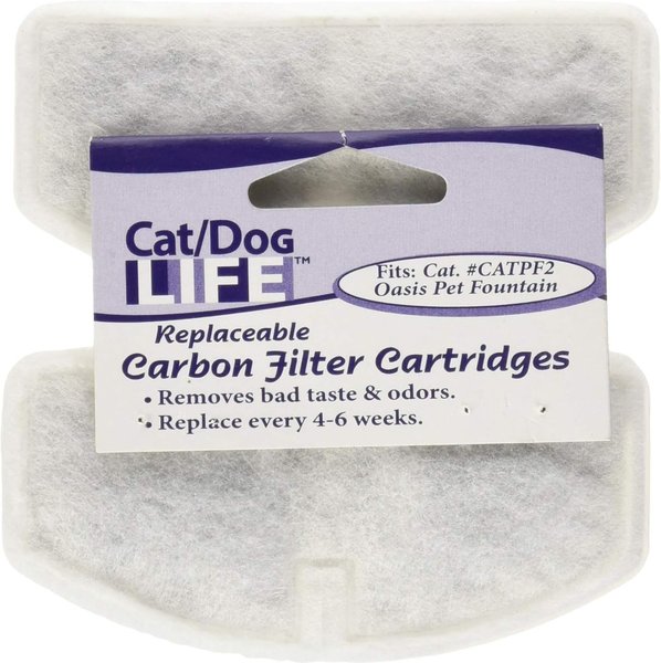 Penn-Plax Cat Waterer Replaceable Carbon Filter Cartridges, White, 2 count