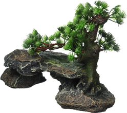 Penn-Plax Deco-Replicas Bonsai Tree on Rocks Fish Ornament slide 2 of 4